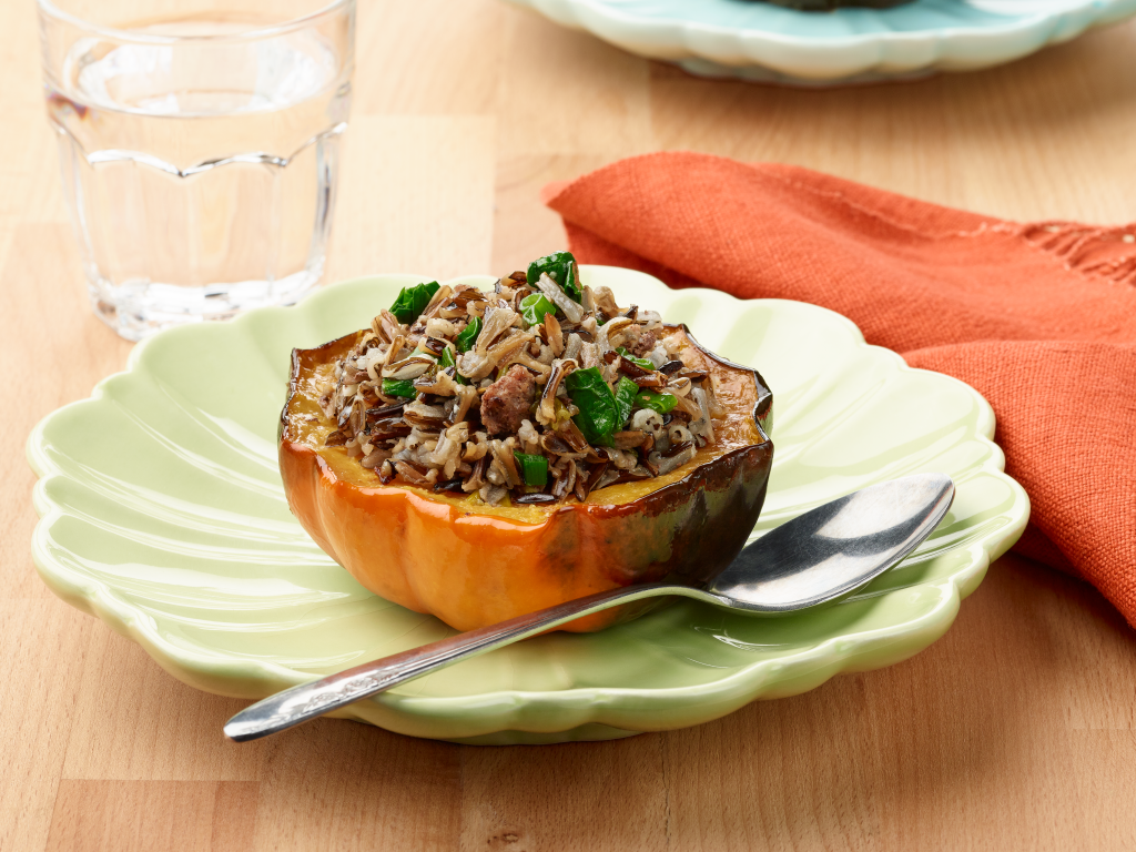 Bison and Wild Rice Stuffed Squash