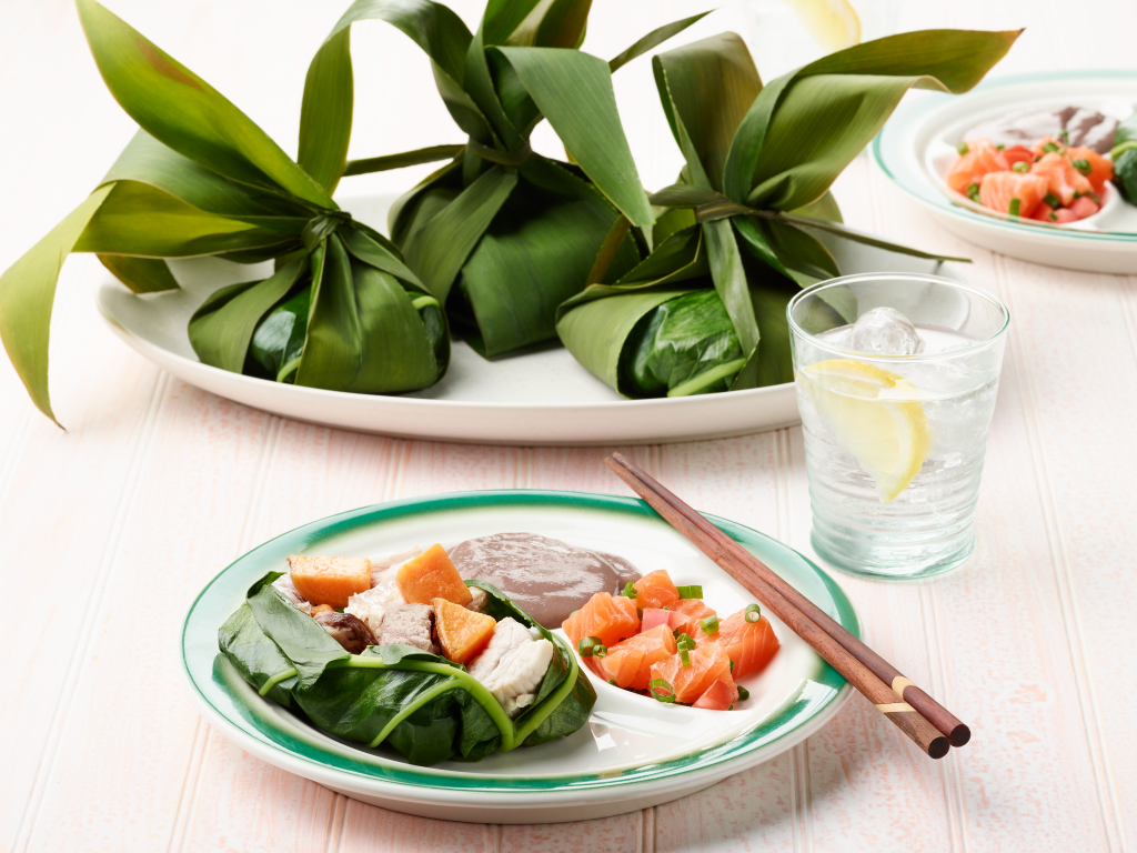 Meat and Fish Wrapped in Leaves (Lau Lau)