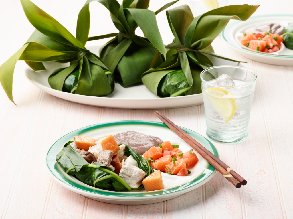 Meat and Fish Wrapped in Leaves (Lau Lau)