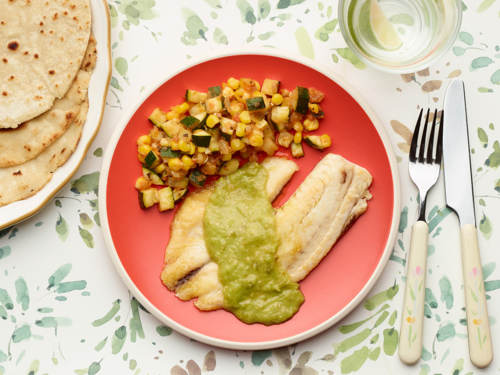 Pan Roasted Tilapia with Tomatillo Salsa