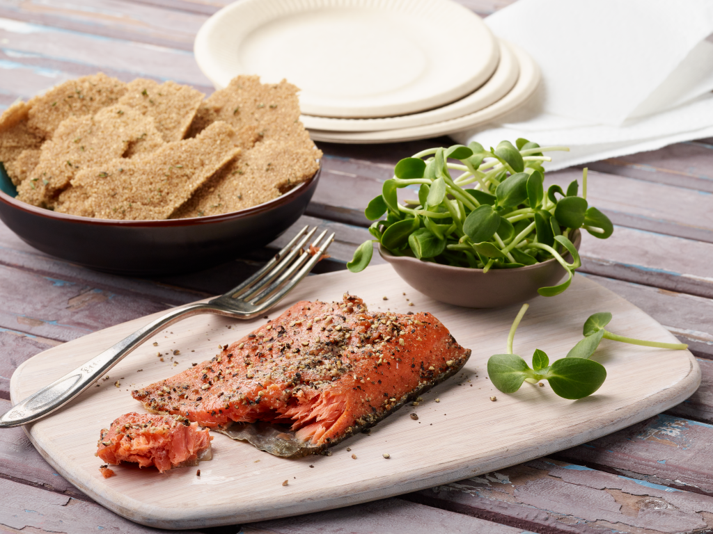 Smoked Salmon with Amaranth Crackers