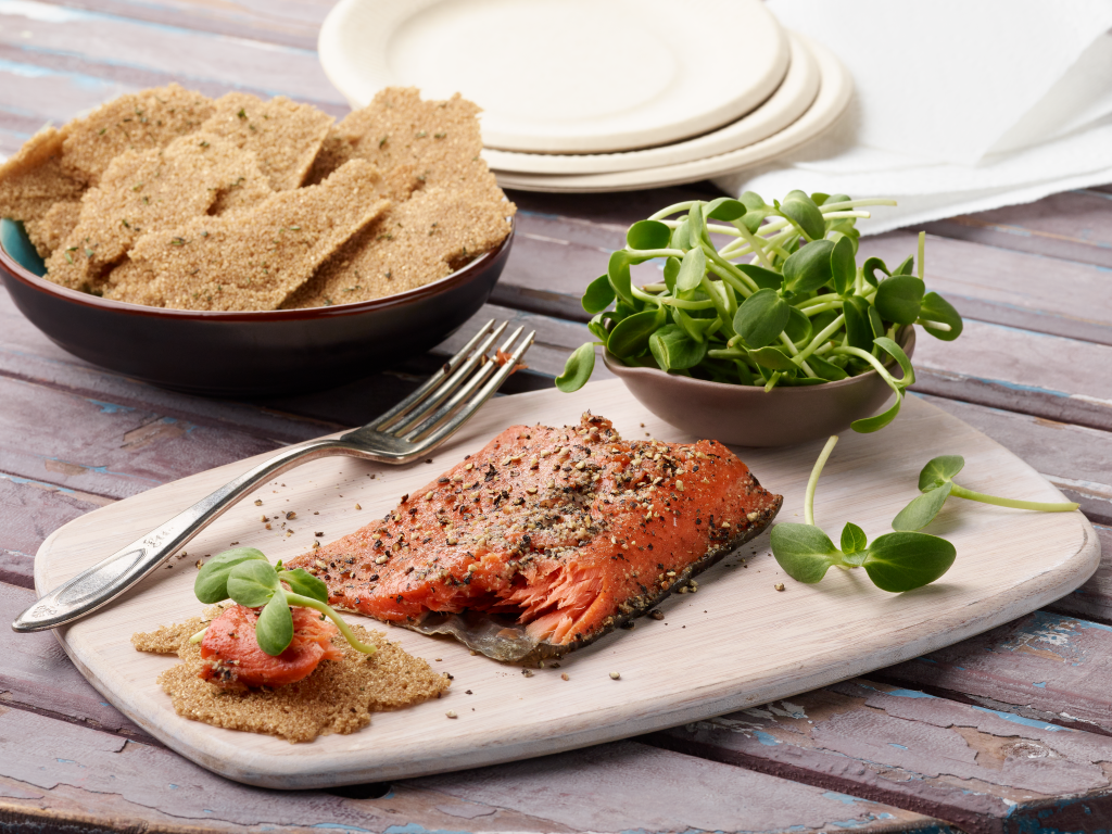 Smoked Salmon with Amaranth Crackers