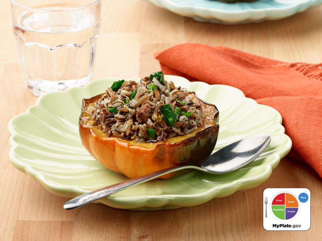 Bison And Wild Rice Stuffed Squash