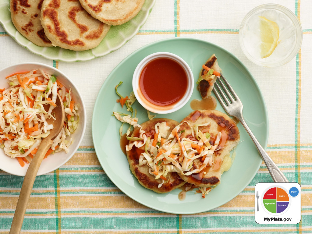 Stuffed Corncake with Pickled Coleslaw (Pupusas con Curtido)