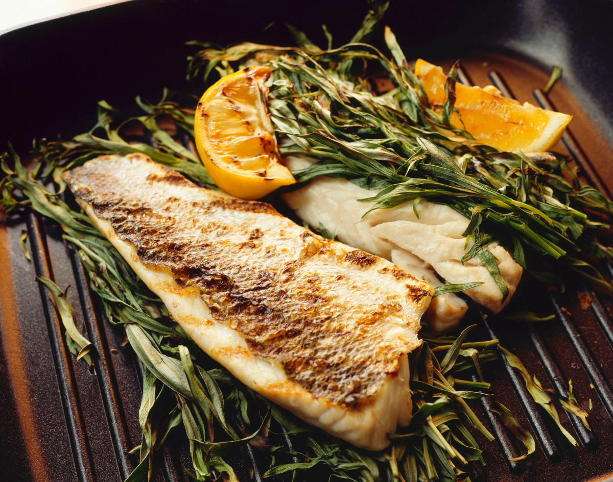 Sautéed Walleye with Tarragon on a grill