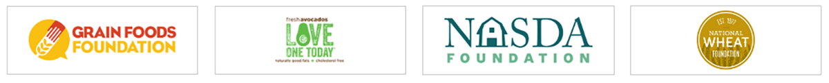 4 logos: Grain Foods Foundation, Hass Avocado Board, National Association of State Departments of Agriculture, and National Wheat Foundation