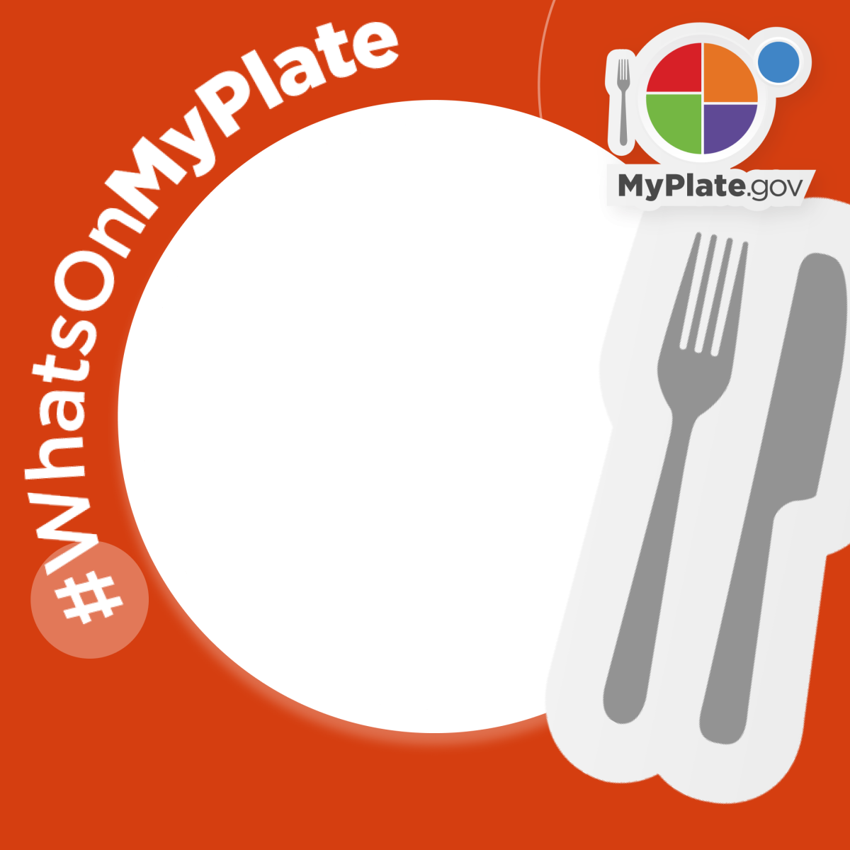 WhatsOnMyPlate frame with fork and knife