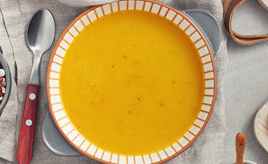 Pumpkin and Bean Soup in a bowl