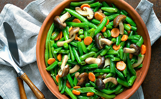 Green Bean and Mushroom Medley in a bowl