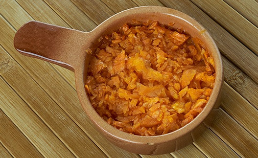 Sweet Potato Pone in a small baking dish