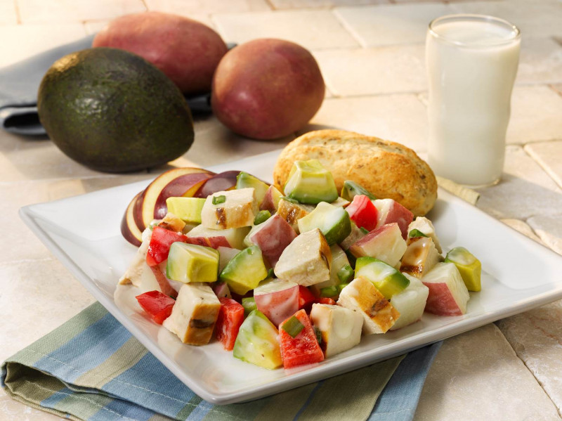 Avocado, Potato, and Grilled Chicken Salad