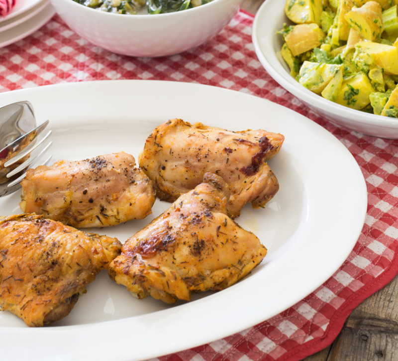 Spicy Oven-Baked Chicken on a plate