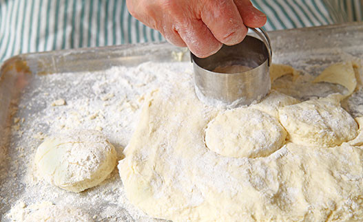 picture of Homestyle Biscuits being cut