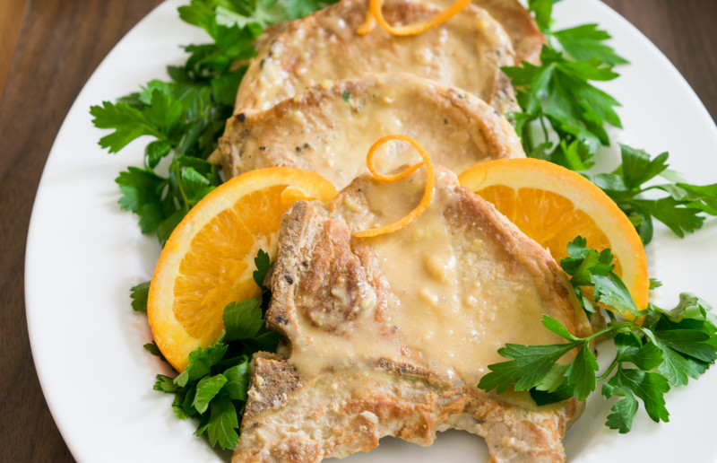 Honey Mustard Pork Chops on a plate