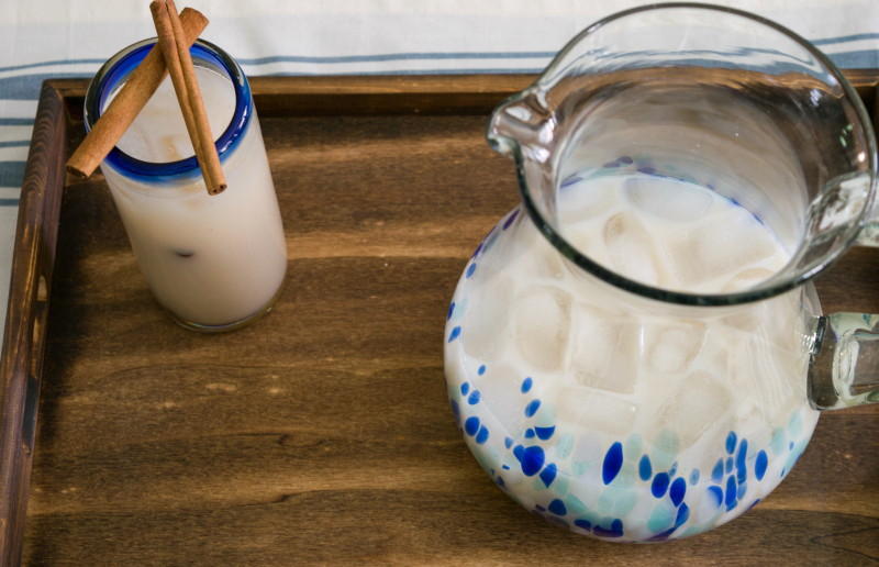 Horchata in a pitcher
