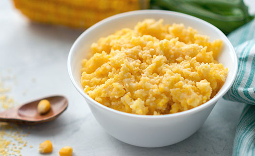 Hot Cornmeal Cereal in a borwl