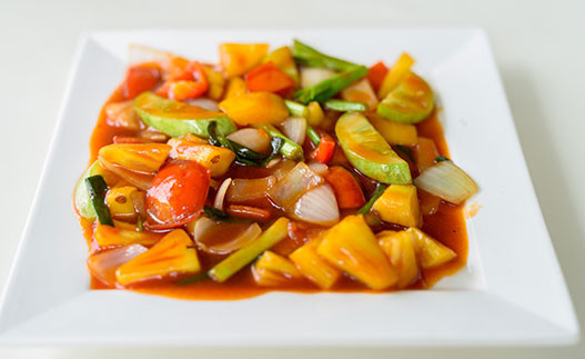 Sweet and Sour Vegetables on a plate