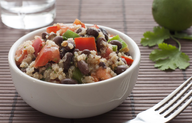 Quinoa and Black Bean Salad in a bowl
