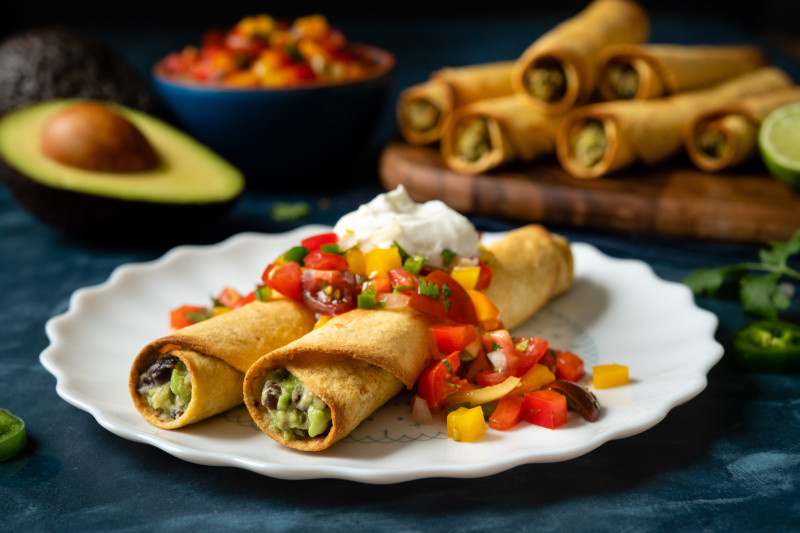 Avocado Black Bean Taquitos