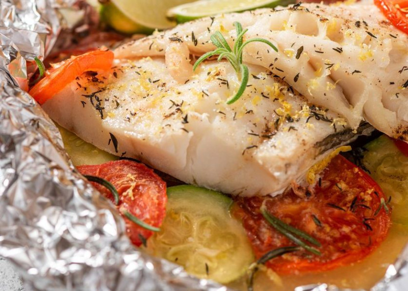 Baked Fish and Vegetables in foil