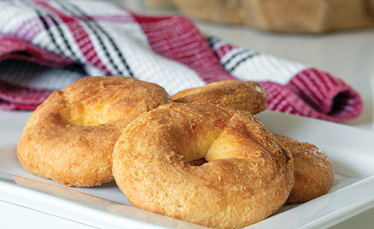 image of homemade bagels on a plate