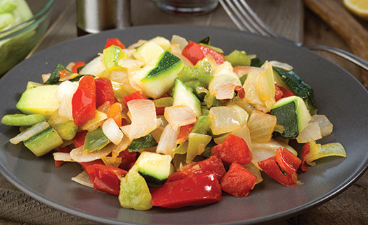 image of zucchini stir fry recipe on a plate