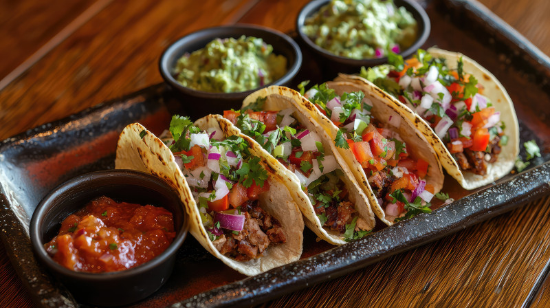 image of Roasted Pork Tacos with Pico de Gallo on a plate