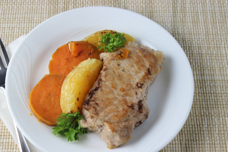 Image of Orange Pork Chops recipe on a plate