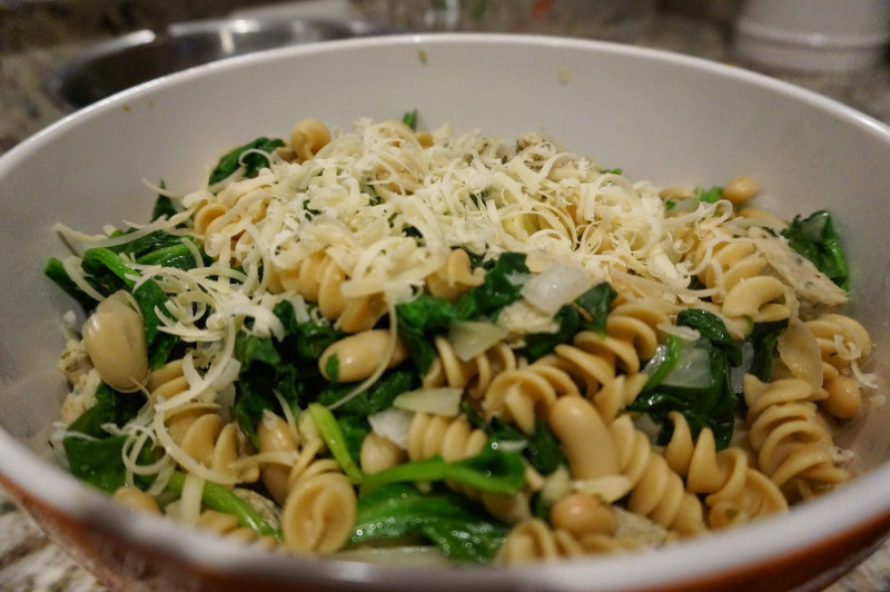 Image of Pasta with Greens, Beans and Chicken Recipe in a bowl