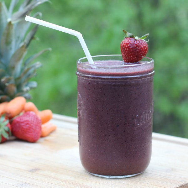 Image of Red Monster Smoothie Recipe in a glass