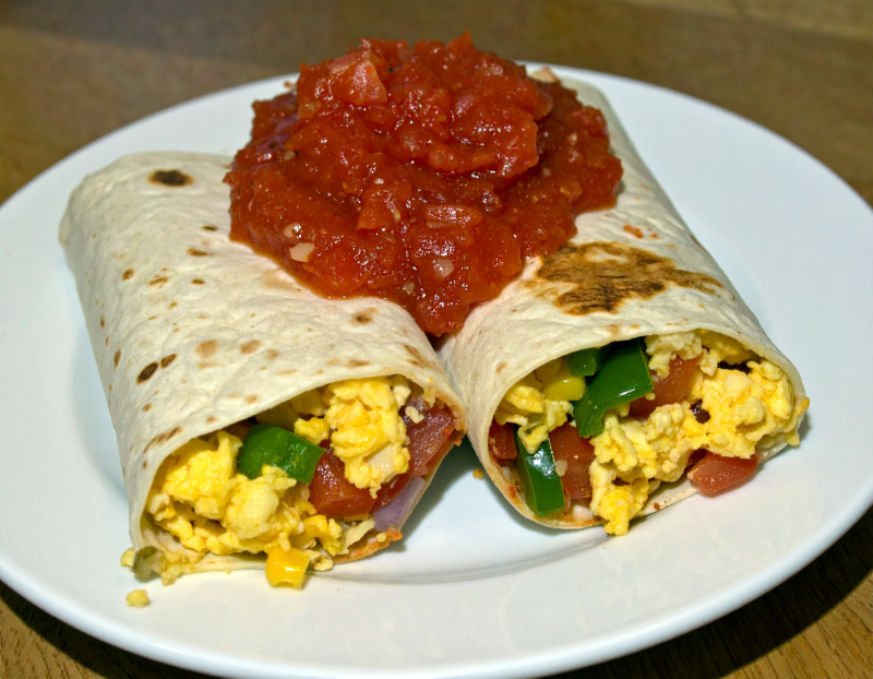 Image of Breakfast Burrito with Salsa recipe on a plate