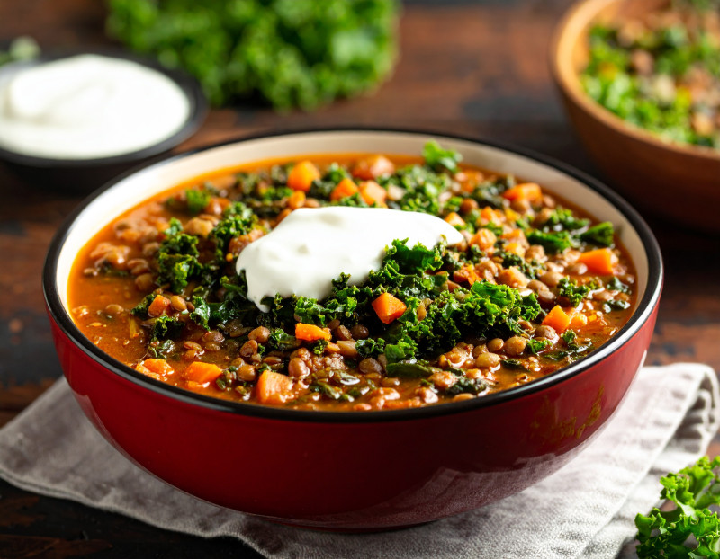 Image of Crock Pot Vegetable Lentil Stew recipe in a bowl