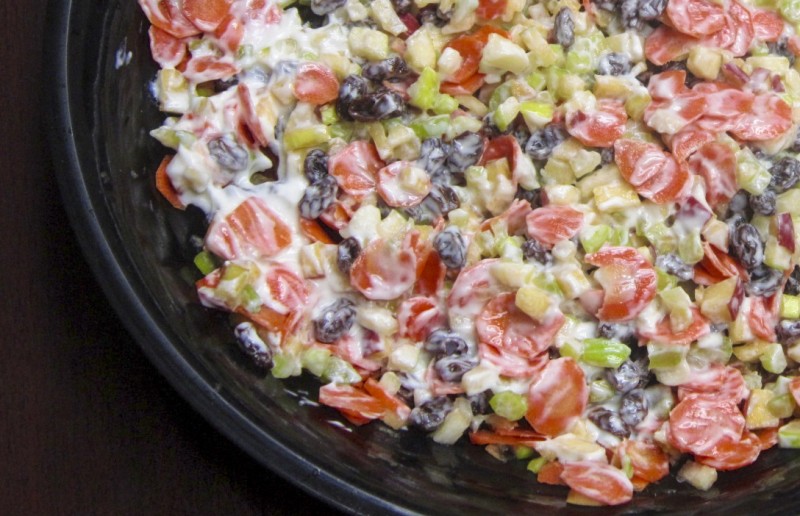 Apple Salad with Sweet Tangy Yogurt Dressing Recipe in a bowl