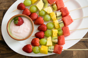 Fruit Kabobs with Yogurt Dip