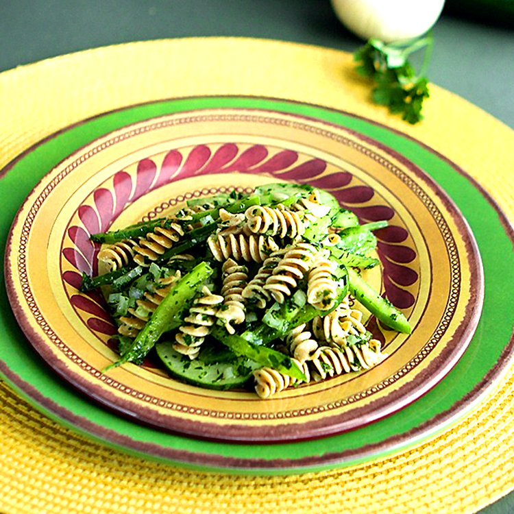 Garden Pasta Salad on a plate