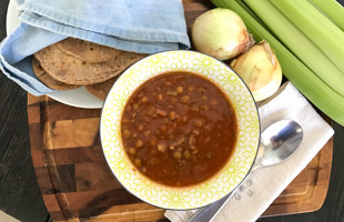 Lentil Vegetable Soup in a bowl