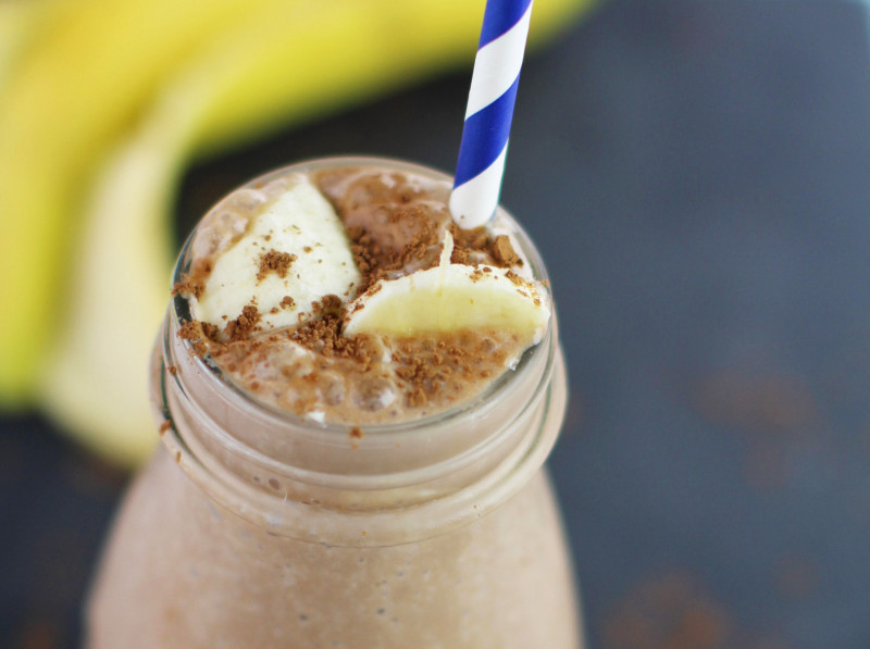Peanut Butter Banana Smoothie in a jar
