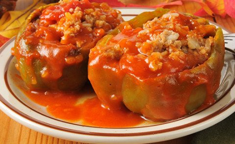 Stuffed Green Peppers on a plate