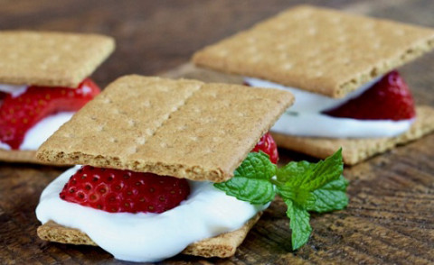 Strawberry S'Mores ready to eat