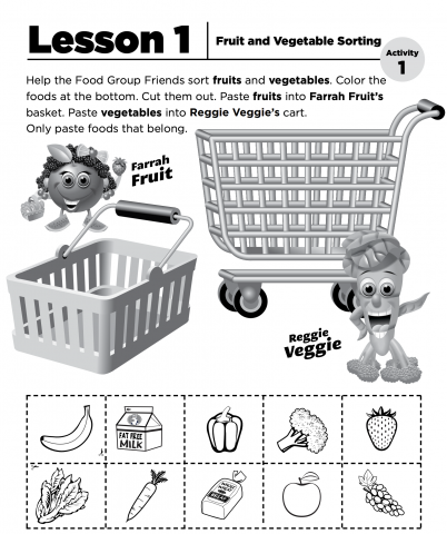 Fruit vegetable Sorting Activity Sheet