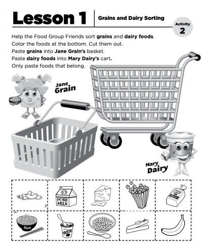 dairy food group coloring pages