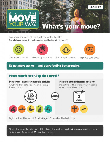 image of the Move Your Way fact sheet which shows a person being physically active