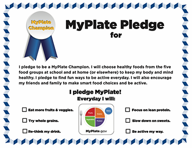 myplate pledge certificate kids