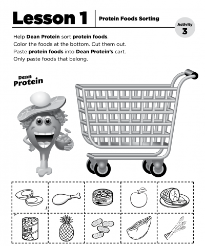 Protein Foods Sorting Activity Sheet