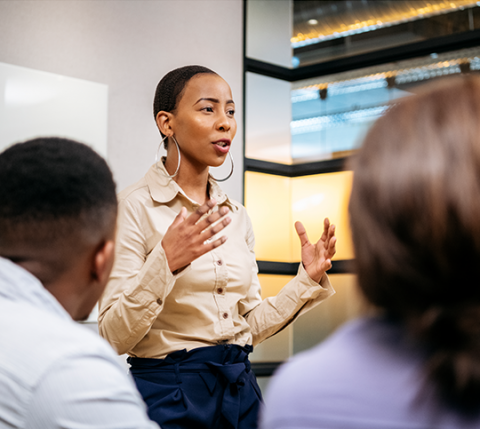 picture of a woman speaking to a crowd