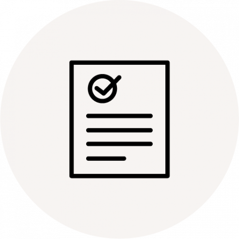 print materials paper check mark icon