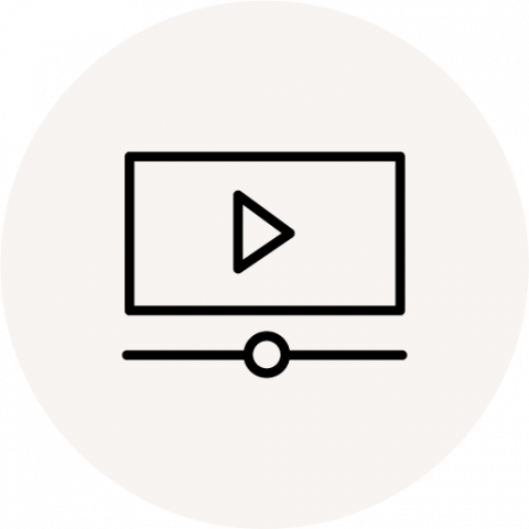 icon of a video play button