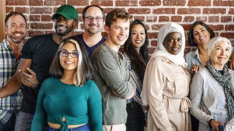 Group shot of many adults