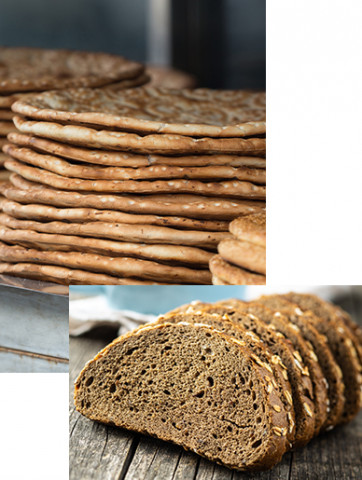 white grain bread with stacked crackers