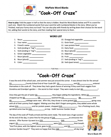 word blank cook off craze document